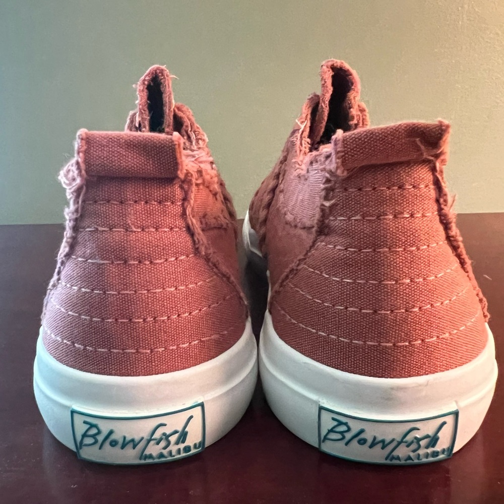 Rust Frayed Slip-On Sneakers - Picture 4 of 6